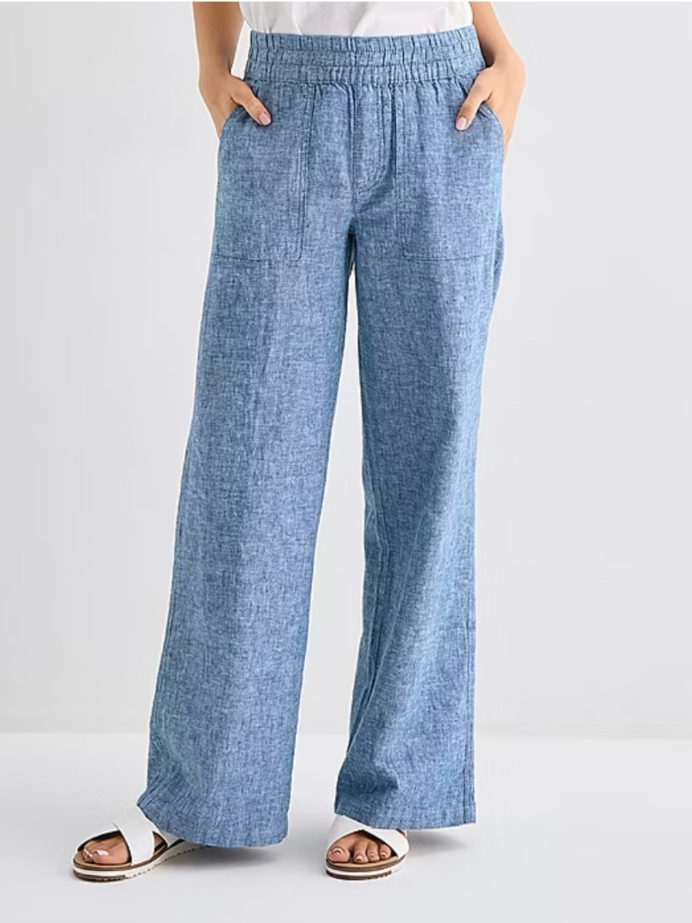 St. John's Bay Chambray Wide-Leg Pants in Blue - Picture 2 of 3